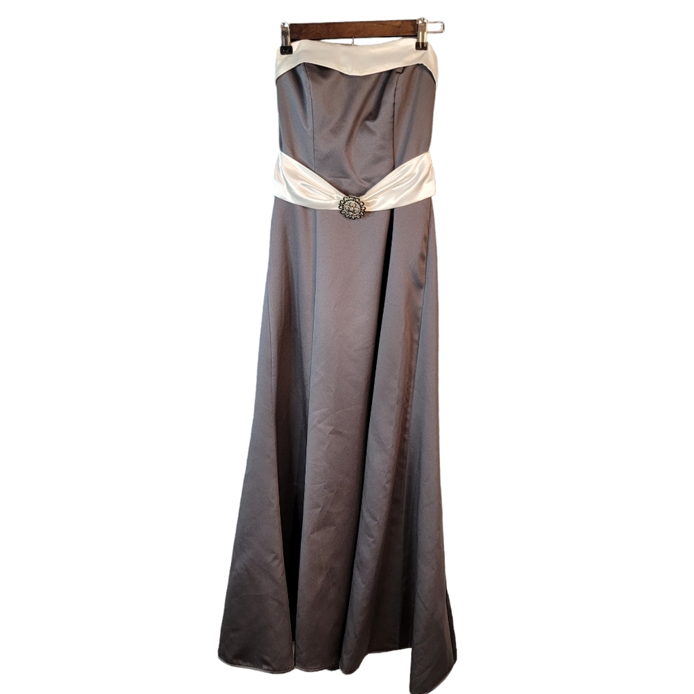 Alfred Angelo Slate Gray Prom Formal Night Gown Bell Dress See Measurements